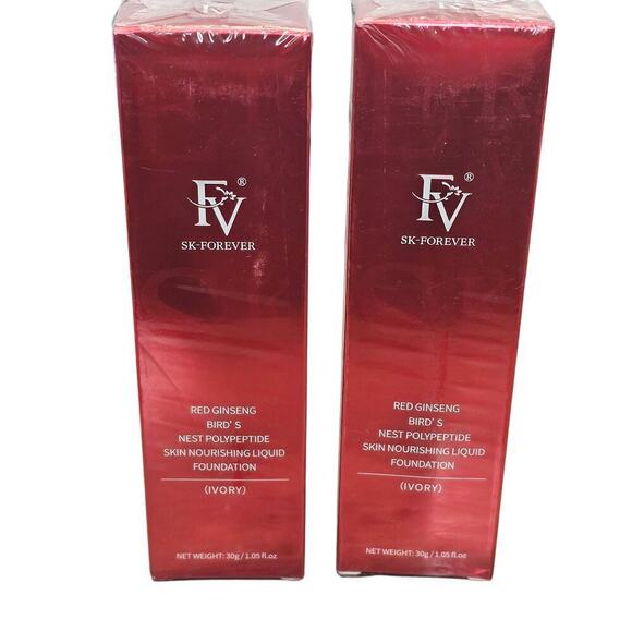 FV Ivory Red Ginseng Bird's Nest Polypeptide Liquid Foundation Makeup 2 Pack - Picture 1 of 6